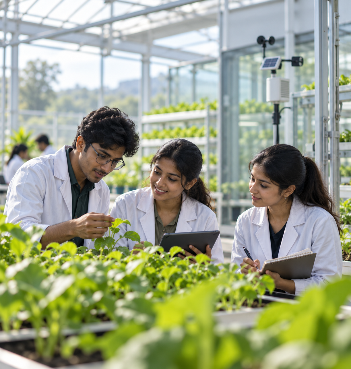 Students exploring modern agriculture and agricultural technology